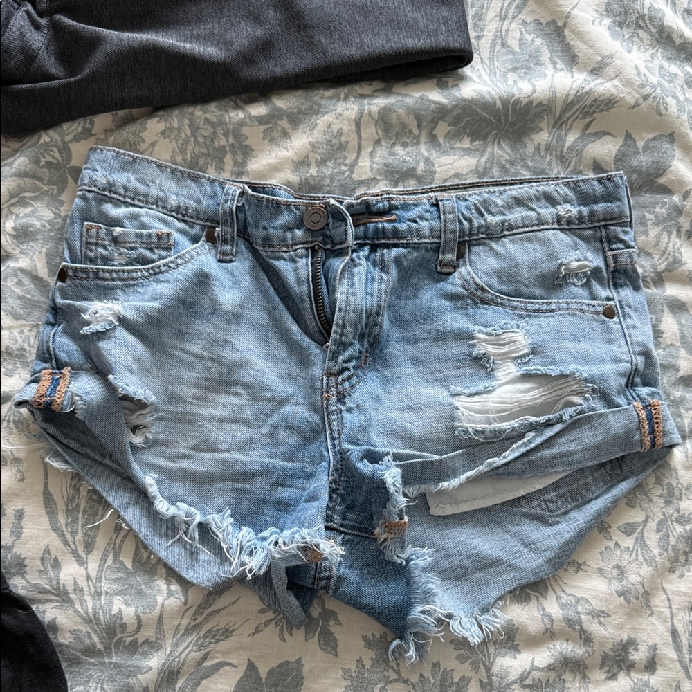 Pistola Blue Distressed Jean Shorts